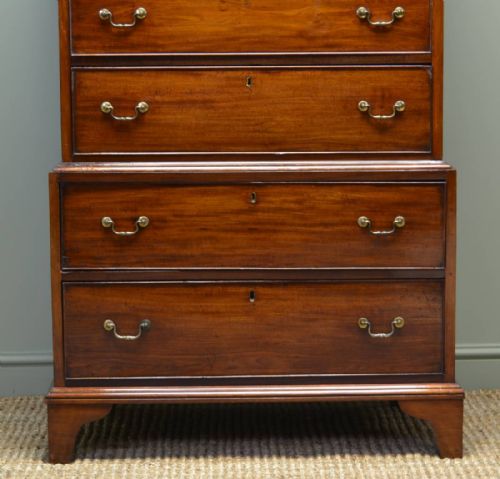 fig 1. Georgian Antique Mahogany Chest on Chest of Lovely Small Proportions