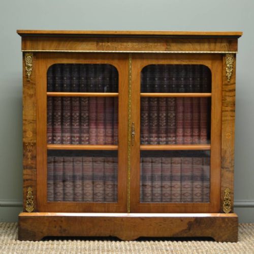 Fine Quality Figured Walnut Antique Victorian Pier Cabinet
