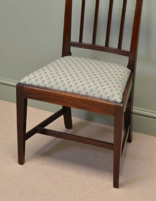 fig 2. Spectacular Set of Six Georgian Figured Mahogany Antique Dining Chairs