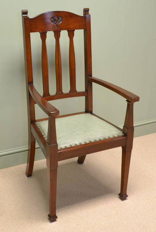 fig 2. Spectacular Quality Set Of Six Walnut Arts And Crafts Victorian Dining Chairs