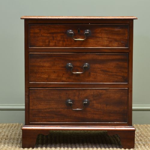 Unusual Small Figured Mahogany Georgian Antique Chest of Drawers