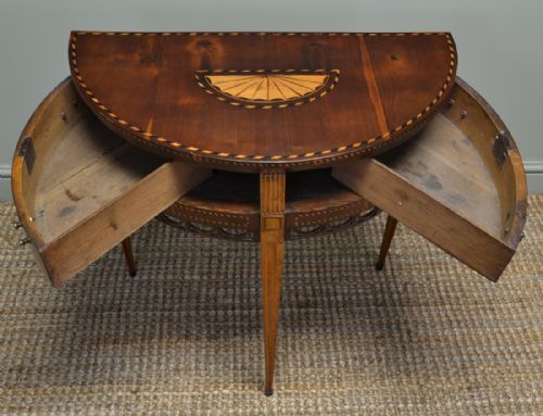fig 2. Elegant Inlaid Regency Walnut D End Antique Side Table
