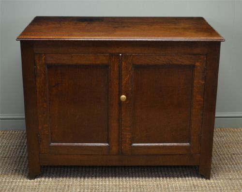 fig 1. Quality Solid Oak Victorian Arts and Crafts Antique Cupboard