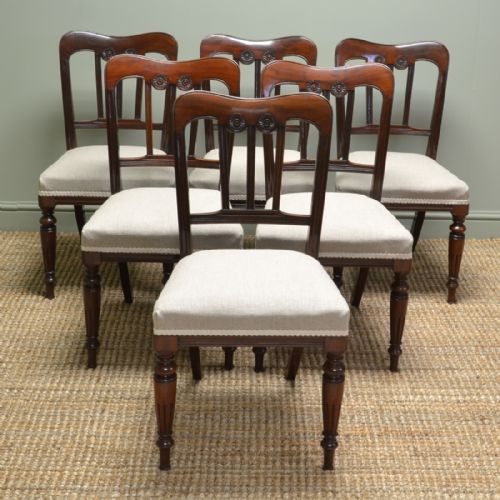 
Spectacular Victorian Set of Six Walnut Antique Dining Chairs
