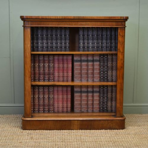 Victorian Walnut Antique Open Bookcase