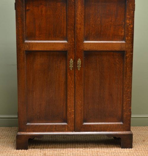 fig 1. Unusual Slim Georgian Period Oak Antique Cupboard