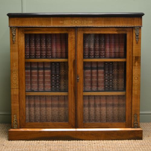 Beautifully Figured Victorian Walnut Antique Pier Cabinet