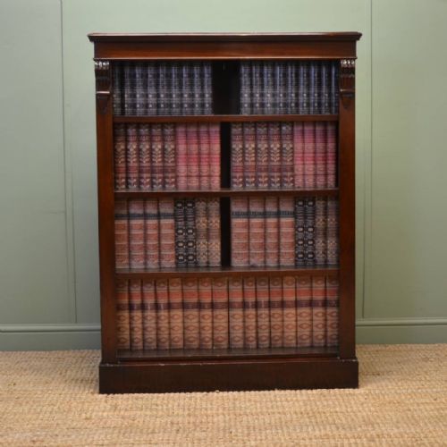 
Fine Quality Victorian Mahogany Antique Open Bookcase 
