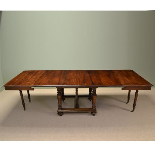 Victorian Solid French Walnut Antique Extending Dining Table