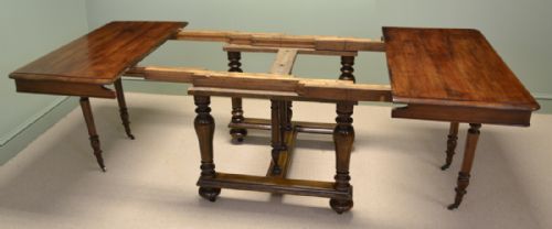 fig 1. Victorian Solid French Walnut Antique Extending Dining Table
