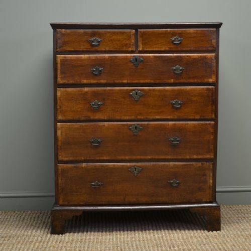 Unusual Country Georgian Oak Antique Chest of Drawers
