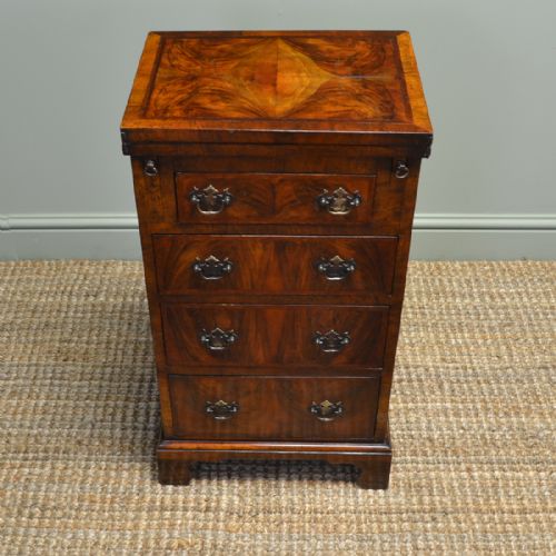fig 1. Unusual Small Edwardian Figured Walnut Antique Bachelor’s Chest