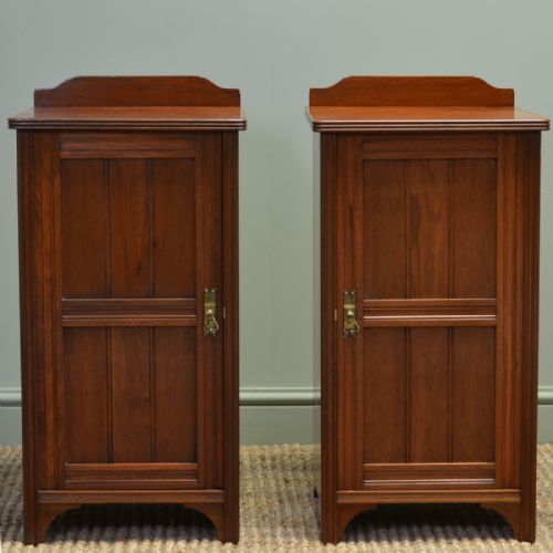 Impressive Victorian Walnut Antique Bedside Cabinets by Morison & Co Edinburgh