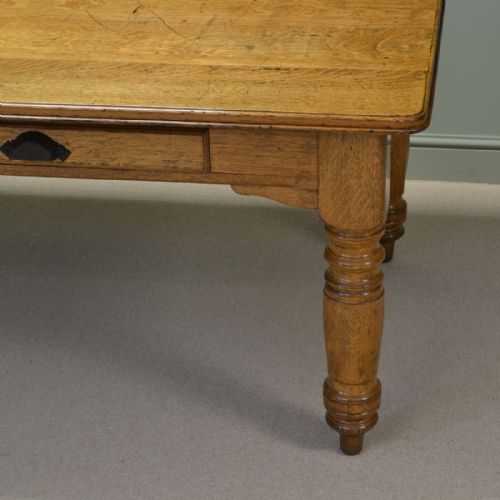 fig 1. Huge Antique Solid Oak Victorian Antique Kitchen Table