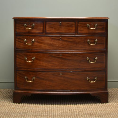 Georgian Bow Fronted Mahogany Antique Chest of Drawers