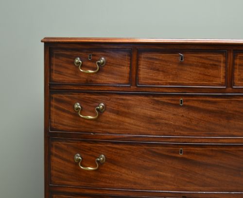 fig 1. Georgian Bow Fronted Mahogany Antique Chest Of Drawers