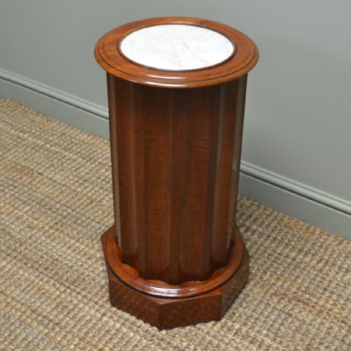 Quality Cylindrical Antique Victorian Fiddle Back Mahogany Cupboard