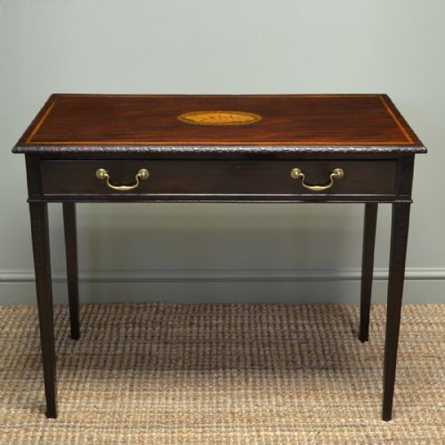 Fine Quality Edwardian Inlaid Walnut Antique Side Table