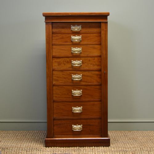 Spectacular Rich Walnut Antique Victorian Wellington Chest