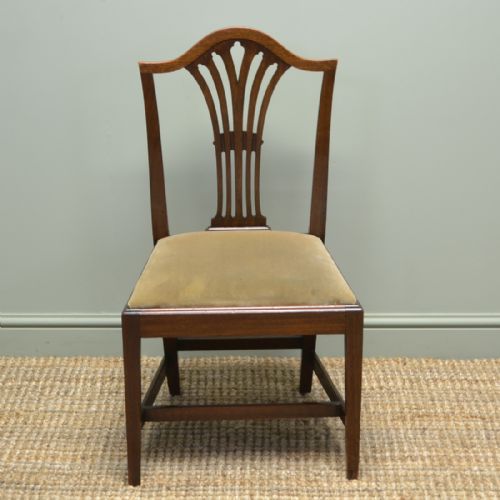 fig 1. Quality Set of Six Georgian Mahogany Hepplewhite Antique Dining Chairs