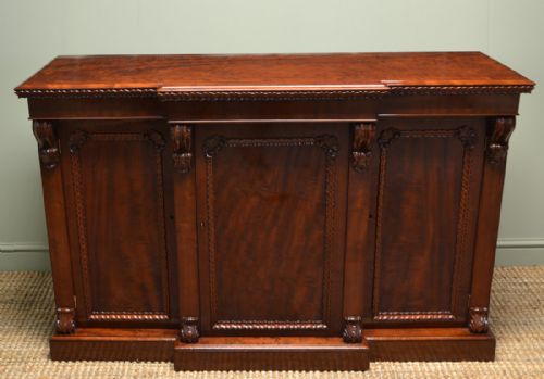 fig 1. Spectacular Plum Pudding Mahogany Breakfront William IV Antique Sideboard