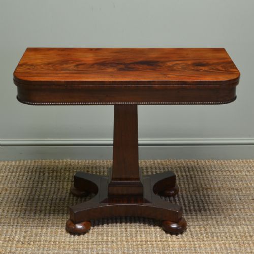 Beautifully Figured Victorian Flamed Mahogany Antique Side Games Table