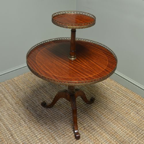 Fine Quality Edwardian Mahogany Two Tier Antique Occasional Table
