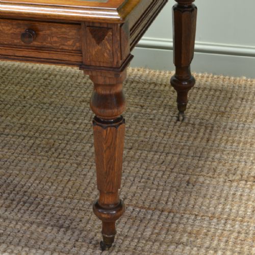 fig 1. Magnificent Large Victorian Oak Antique Partners Writing Desk