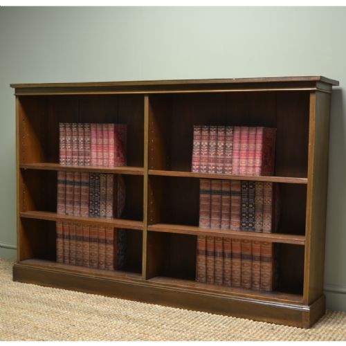 Large Country Victorian Antique Beech Double Open Bookcase