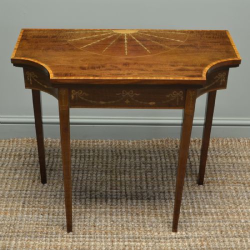 Fine Edwardian Inlaid Mahogany Antique Side / Games Table