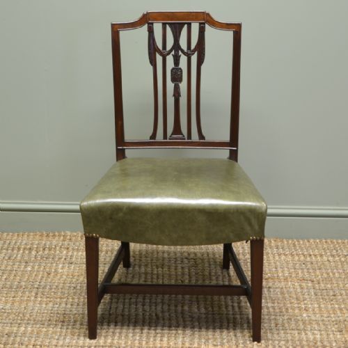 fig 1. Set Of Six Hepplewhite Design Edwardian Mahogany Antique Dining Chairs