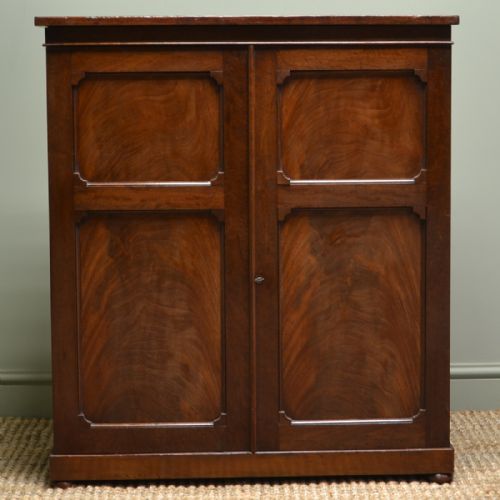 Characterful Regency Antique Figured Mahogany Small Cupboard