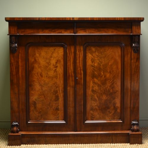 Magnificent Victorian Figured Mahogany Scottish Antique Press / Cupboard