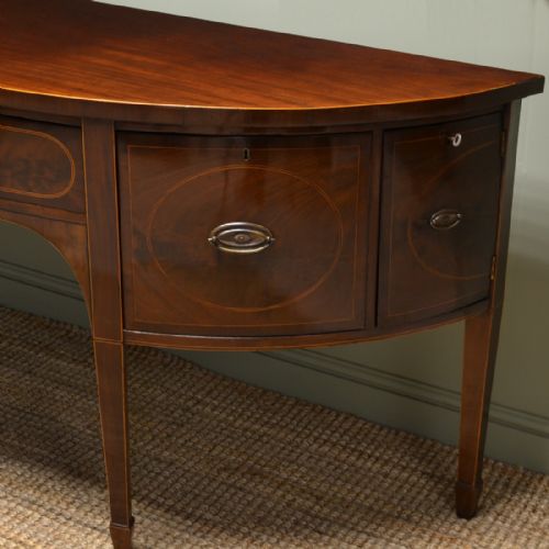 fig 1. Large Bow Fronted Mahogany Georgian Antique Sideboard
