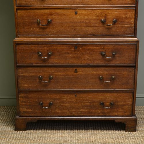 fig 1. Characterful Country Oak Georgian Antique Chest on Chest