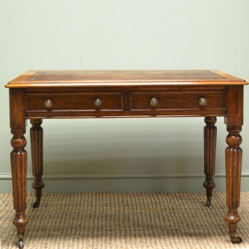 fig 1. Quality Victorian Oak Antique Library Writing Table