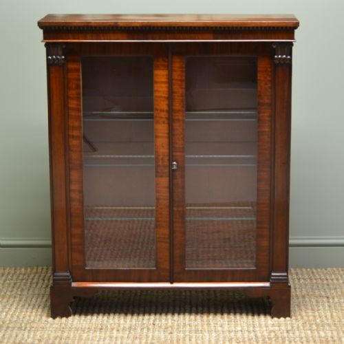 fig 1. Superb Quality William IV Small Antique Mahogany Glazed Display Cabinet