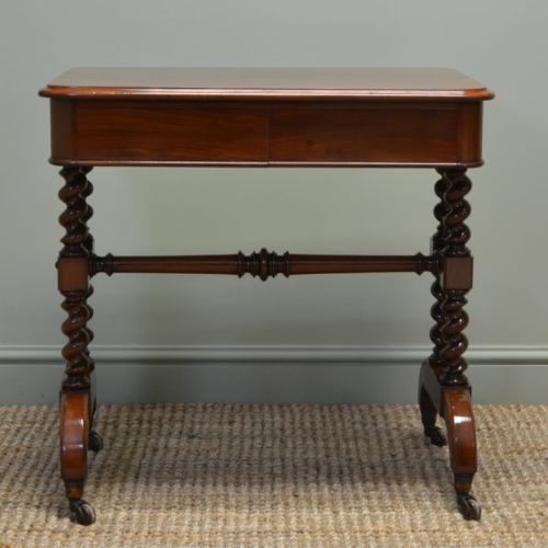 Spectacular Lambs of Manchester Victorian Mahogany Antique Side / Writing Table