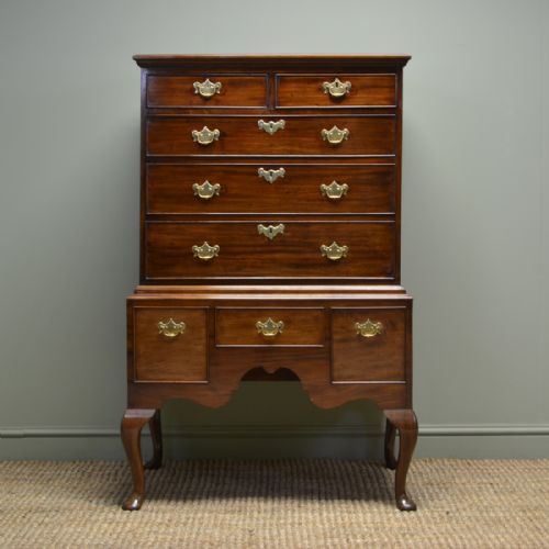 Fine Quality Georgian Antique Walnut Chest on Stand
