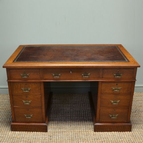 Quality Arts and Crafts Victorian Antique Walnut Pedestal Desk – Hunt & Co