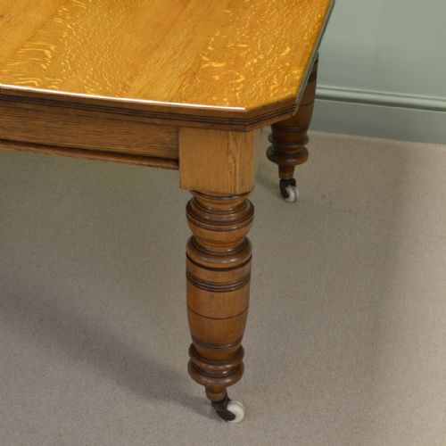 fig 1. Stunning Golden Oak Large Extending Antique Dining Table