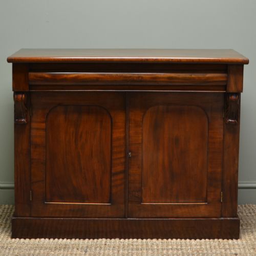 Beautifully Figured Small Victorian Mahogany Antique Cupboard / Chiffonier