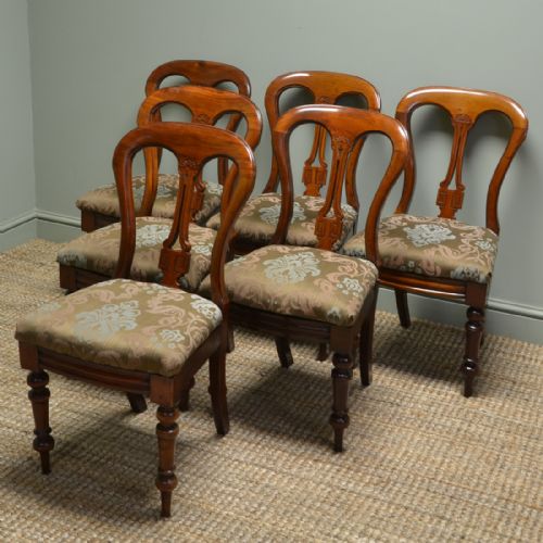 Set of Six Victorian Mahogany Antique Dining Chairs