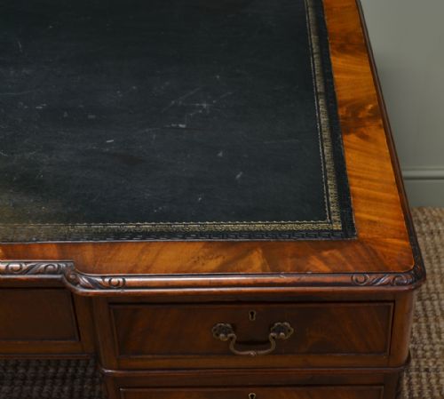 fig 1. Huge Edwardian Figured Mahogany Antique Office Desk