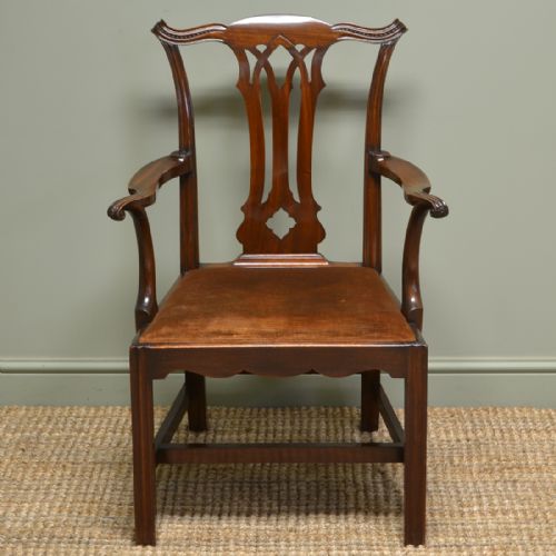 fig 1. Stunning Quality Set of Six Antique Edwardian Solid Walnut Dining Chairs