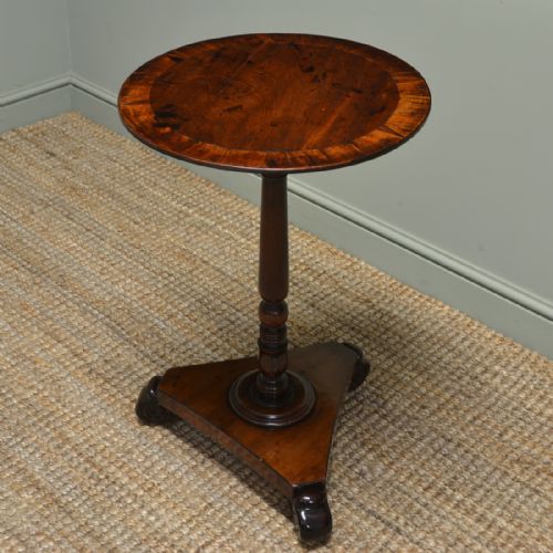 Unusual Country Regency Yew and Mahogany Antique Occasional/ Lamp Table