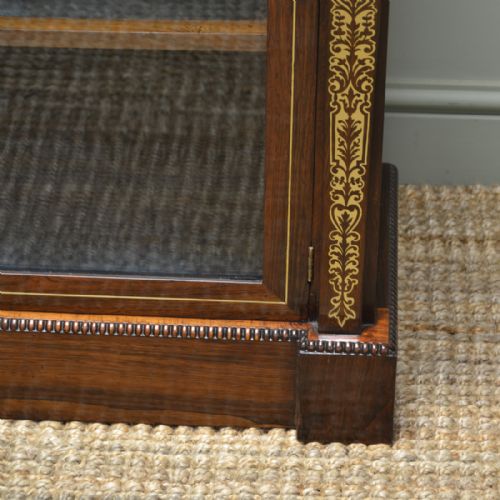 fig 1. Spectacular Regency Rosewood Brass Inlaid Antique Secretaire Cabinet