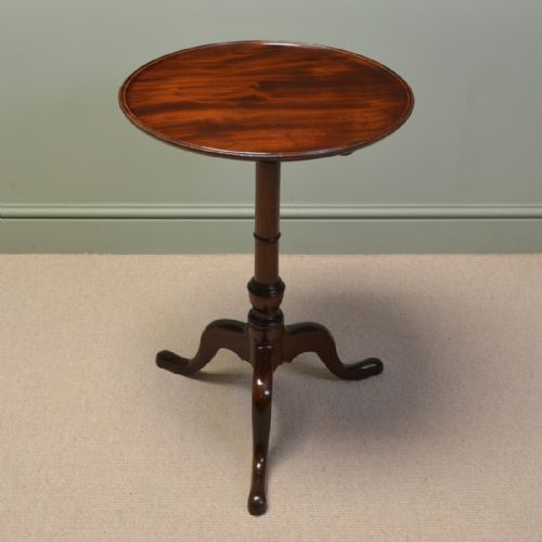 Elegant Georgian Dish Top Mahogany Occasional Antique Lamp / Wine Table