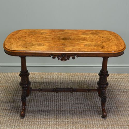 Spectacular Victorian Figured Burr Walnut Antique Side / Centre Table