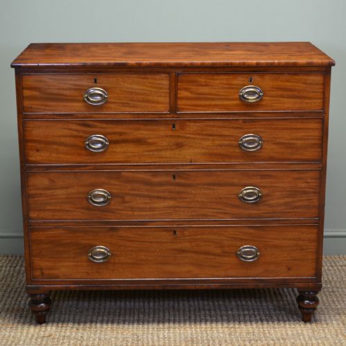 
Beautiful Warm Mahogany Antique Georgian Chest of Drawers
